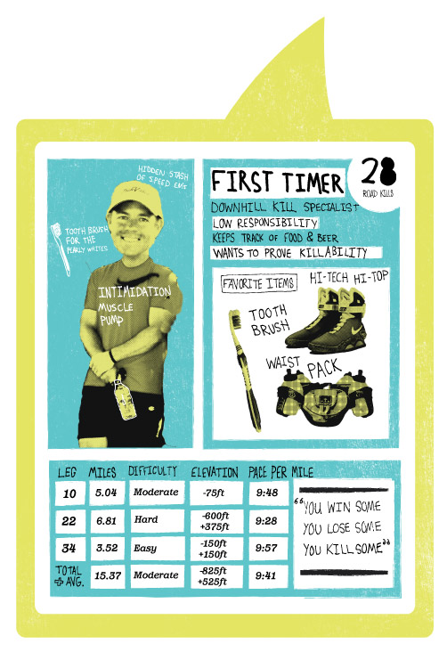Hood To Coast Character Card. First Timer.