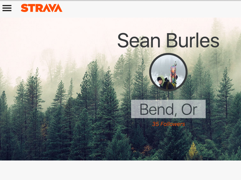 front page of my Strava App